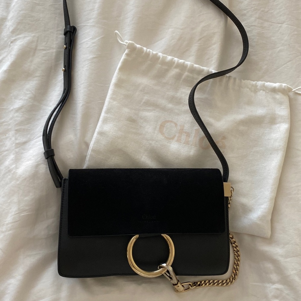 Chloe Faye Small shoulder bag in smooth/suede calfskin
